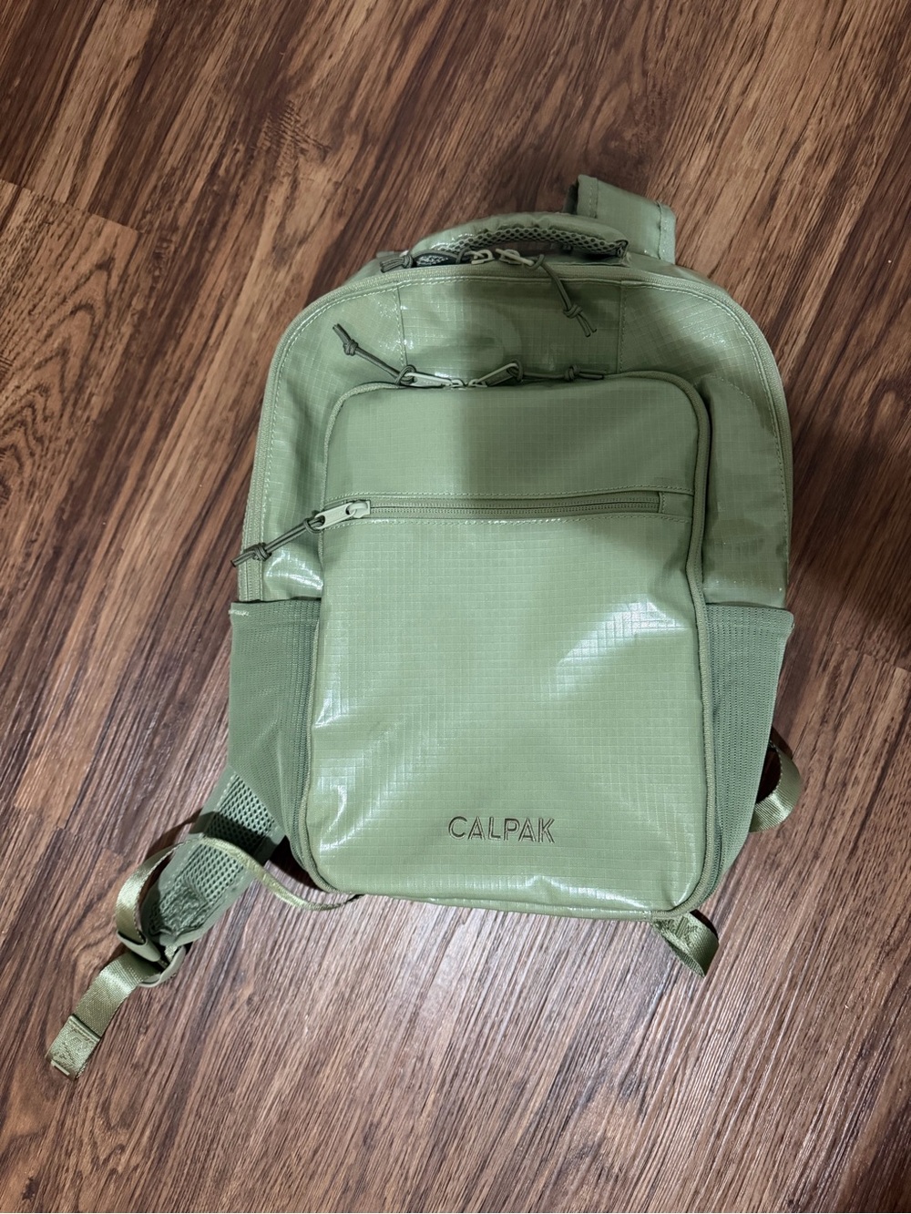 Calpak Olive Green Men's Backpack with Front Zip Pocket
